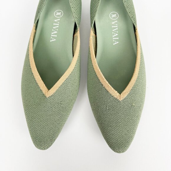 Vivaia Pointed Toe Ballet Flats Vienna Slip On In Knit Comfortable Balletcore 40 - Picture 5 of 10